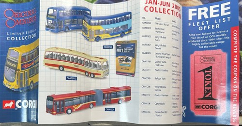 Corgi bus advert brochure - corgi,