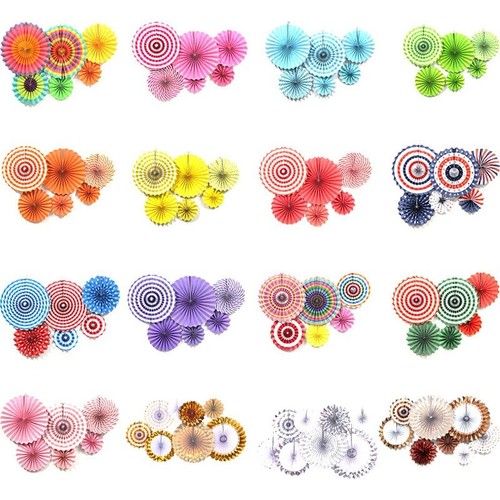 Mix paper fan - fan, flowers