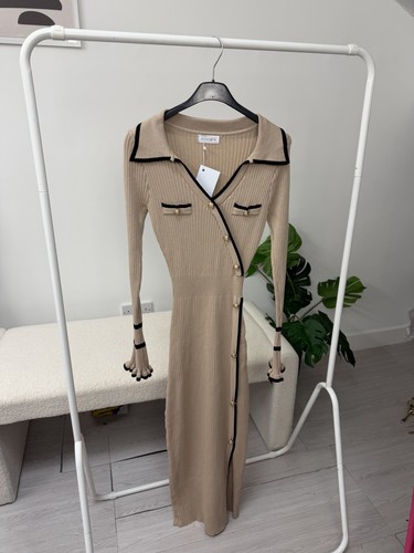 Cream ribbed bodycon midi - ribbed,