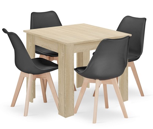 Dining table set 80x80cm oak - table,