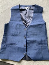 NEXT Boys Blue, Lined Button Up Waistcoat, Age 10