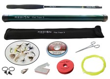 Tenkara Fly Rod - Flat Tops 9' Travel Rod w/ Starter Kit - Japanese Carbon Fiber