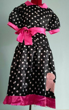 Ladies Rock n Roll Retro 50s Style Costume Poodle Dress Black Pink New 12-14