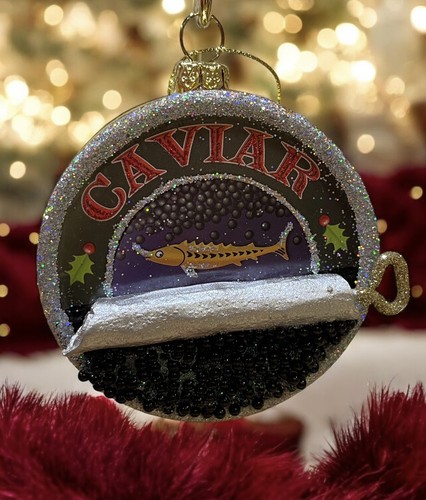 Caviar tin glass christmas - caviar,