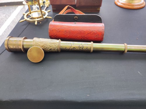 Vintage brass telescope - brass,