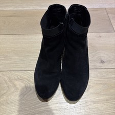 Gabor Women's Black Suede Heel Ankle Boots UK Size 5 Excellent Condition 