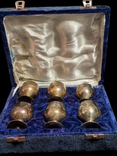 Vintage Set of 6 Brass Goblets