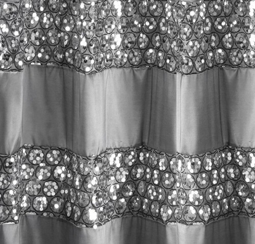 Silver sequin curtain set - silver,