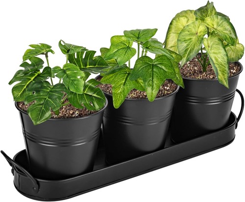 Pack metal plant pots with - metal,