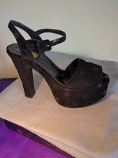 Vintage Biba Shoes Black  Velvet Reflective Stars All Over,Box And Bag Size 37