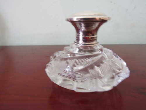 Antique silver topped glass - antique,