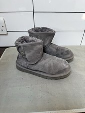 Girls Genuine UGG Boots Grey Ankle Fur Lined Size 1