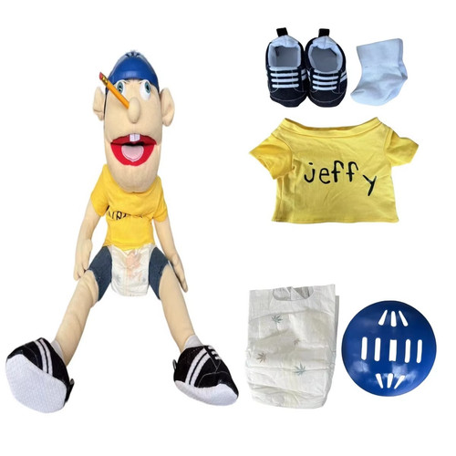 60cm jeffy hand puppet plush - jeffy,