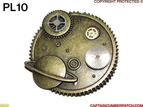 Steampunk badge brooch pin