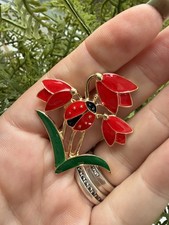 Ladybird Flower Enamel Pin