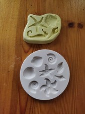 Two Unbranded Silicon Moulds -Shells And Starfish