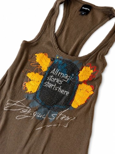 Desigual brown ribbed graphic - desigual,