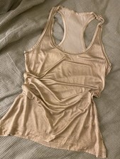 Stunning Miss Sixty Women’s Gold Shimmer Tank Vest Top With Logo Size Small