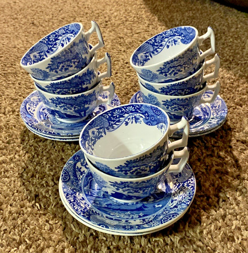 Vintage spode blue italian 8 - spode,