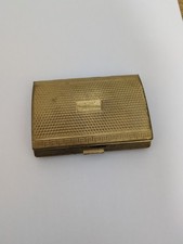 Ladies Vintage MELISSA Gold Tone Metal Design Cigarette Case Art Deco 1940s