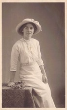 Young Woman Hat Holding