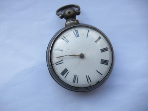 Silver pair case verge 1820 - pair,