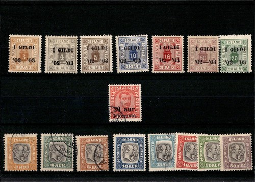 Iceland 1902 1908 used - iceland, mh/used