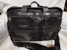 Tumi Alpha Laptop Bag Briefcase Expandable Black Leather (recently refurbished)