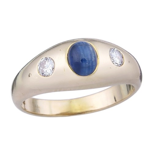 Band ring sapphire cabochon