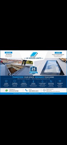 Triple glazed rooflight window - glazed,