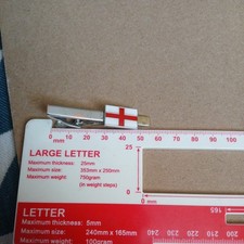 Vintage  St George flag Saint George tie slide clip Enamel metal Tie-pin