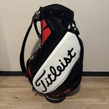 Titleist Mid Size Tour Bag Black White Red 6 Way Divider With Rain Cover