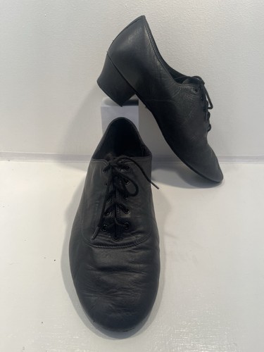Black soft leather dance shoes - soft,
