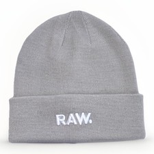G-Star Raw Men’s Beanie Hat Logo Light Grey One Size Winter Originals Casual New