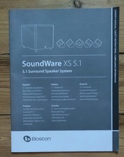Original Boston Acoustics Soundware XS 5.1 Instruction Manual User Guide