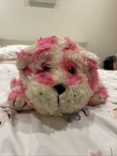 Vintage Saggy Cloth Cat Bagpuss Pink Stripey Curly Hair Plush Soft Toy Loveable