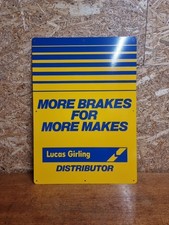 Vintage Lucas Girling Garage Advertising Sign Tin Not Enamel