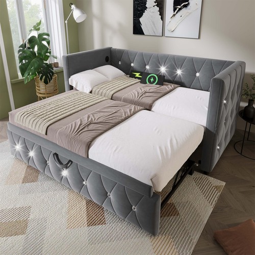Daybed velvet upholstered bed - velvet,