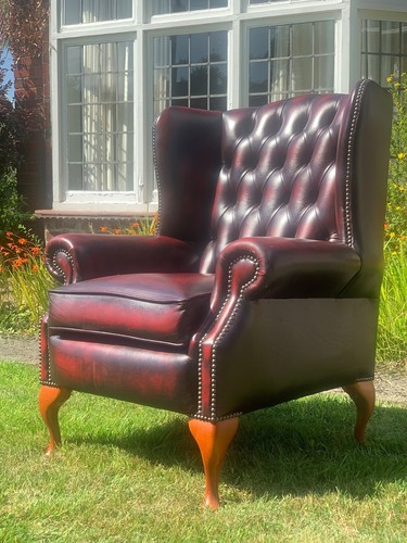 Vintage leather chesterfield - leather,