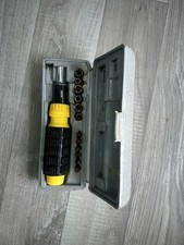 Ratchet Screwdriver Set with Bits & Sockets in Case – Yellow/Black Handle