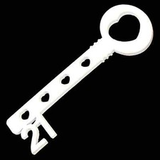 White Wooden Heart Cut Key