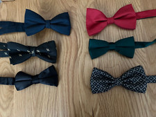 Bundle of 6 men’s bow ties - various colours & designs - worn but good condition