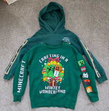 Minecraft - Boys 7-8 Years 2x Jumper Hoodie Bundle - Christmas - M&S, Tesco