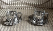 2 Alessi Espresso Coffee Cups & Saucers Vintage pair of Alessi expresso 
