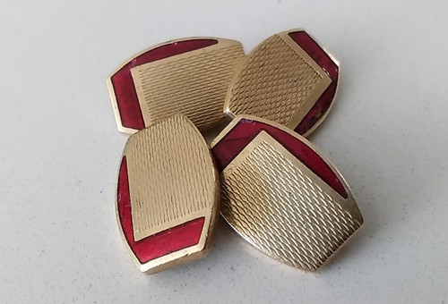 Art deco enamel cufflinks gold - art,