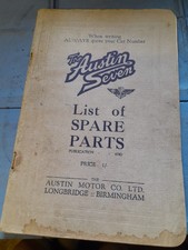 AUSTIN SEVEN LIST OF SPARE