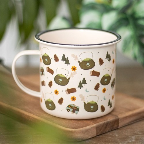 Camping enamel mug - enamel, durable