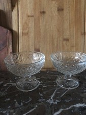 Vintage set of two Crystal Sundae Dishes 