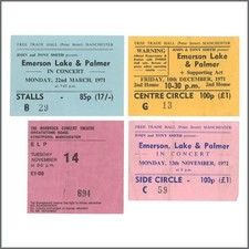 Emerson, Lake & Palmer 1970s Concert Ticket Stubs (UK)