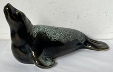 Vintage Fosters Pottery Cornwall Green Seal Ornament Figure - 20 cm